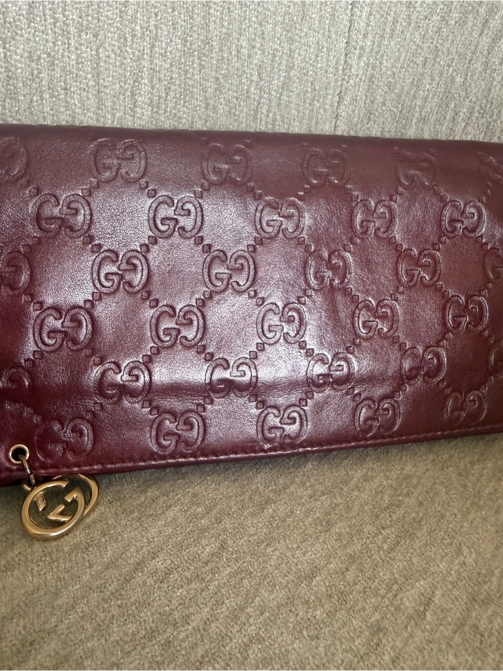 Gucci Shima Line Wallet Flap Long Leather in Red